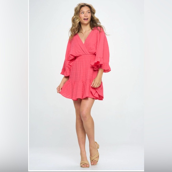 NWT Boutique Brand, Glam Poppy Surplice Front Dress - Picture 9 of 10
